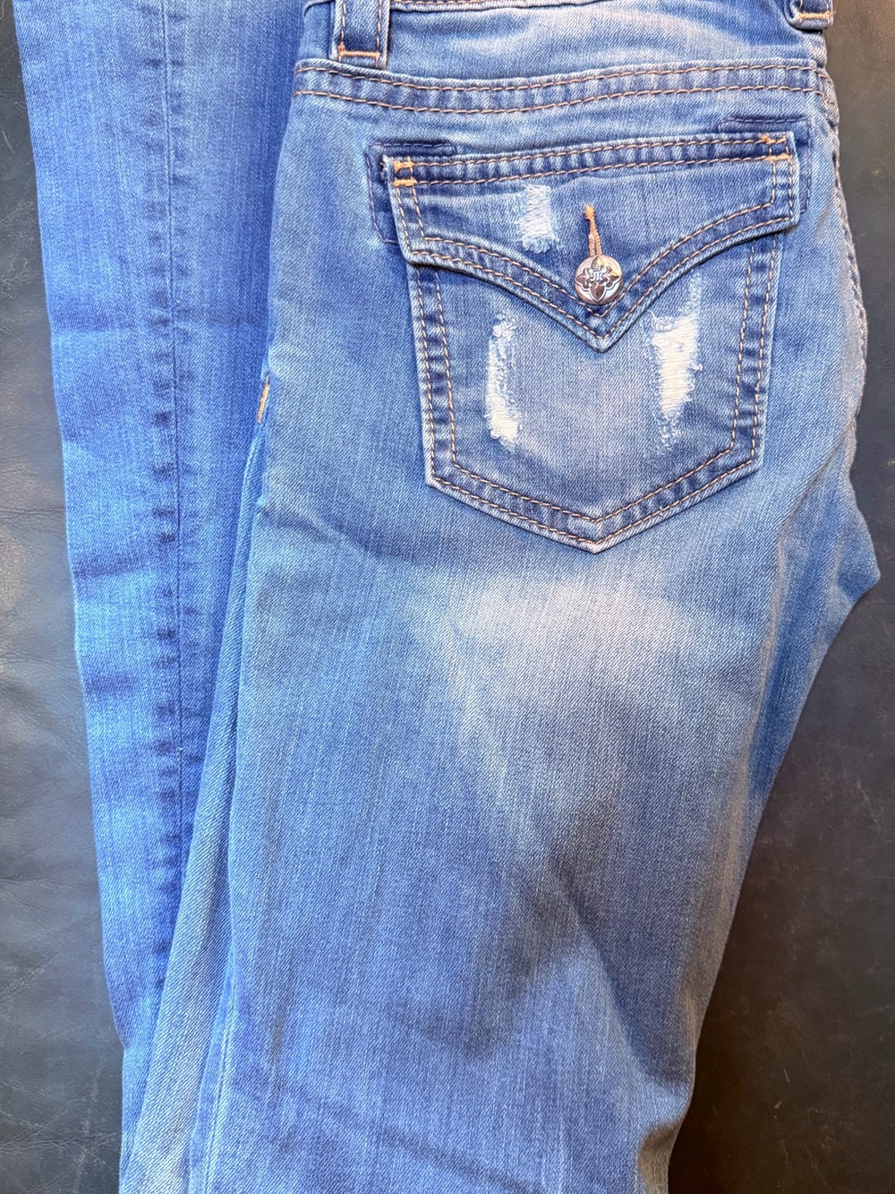 Miss Me Blue Distressed Flare Jeans